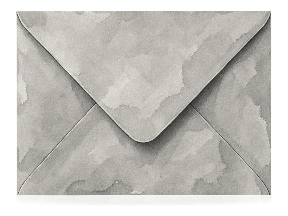 Beige wedding invitation envelope