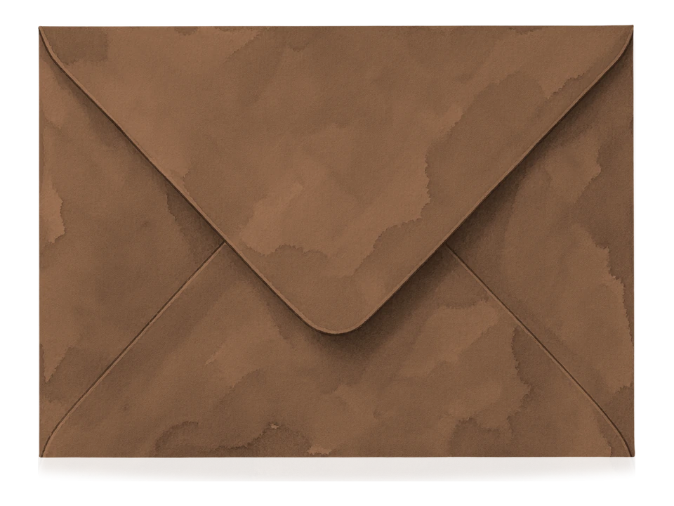 Brown wedding invitation envelope