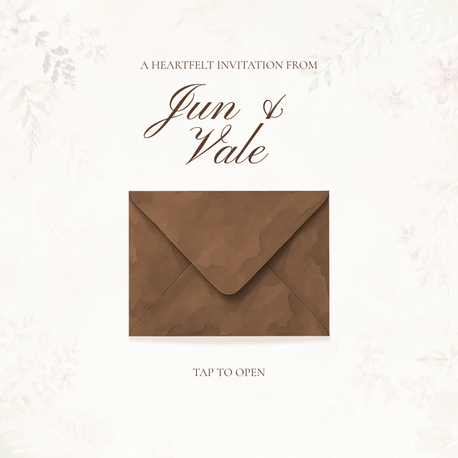 Brown watercolor invitation
