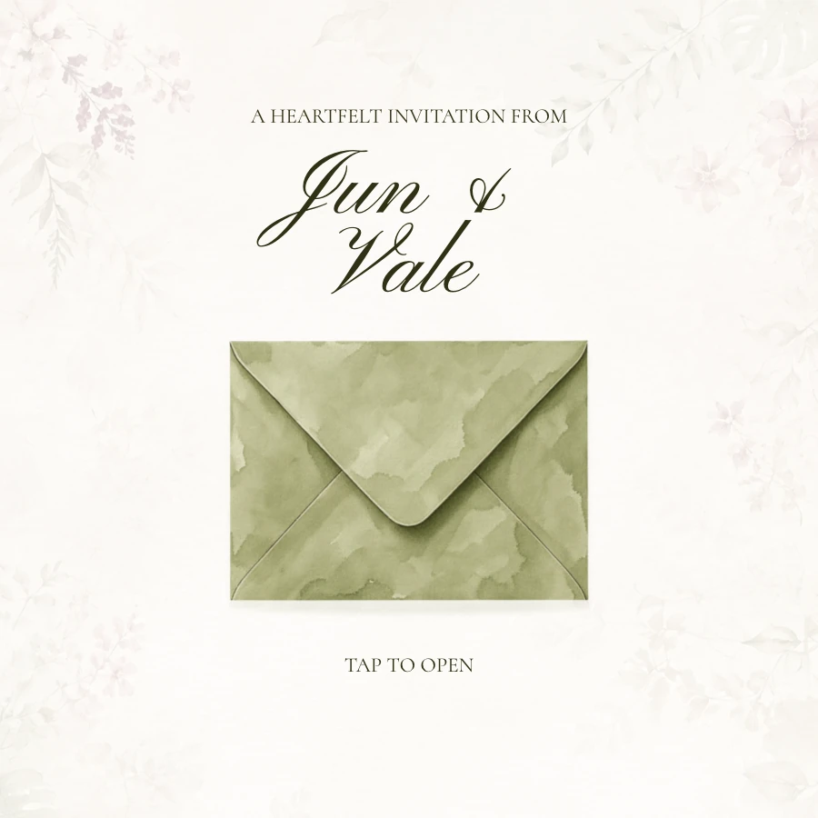 Green watercolor invitation