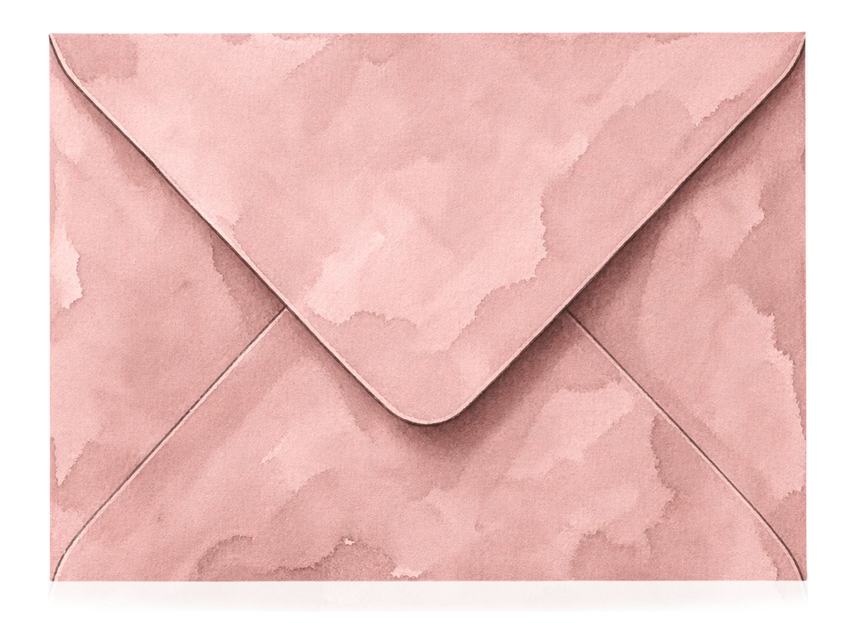 Pink wedding invitation envelope