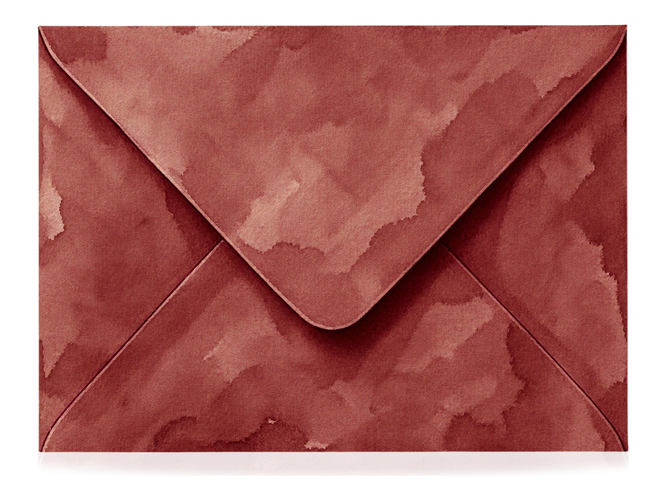 Red wedding invitation envelope